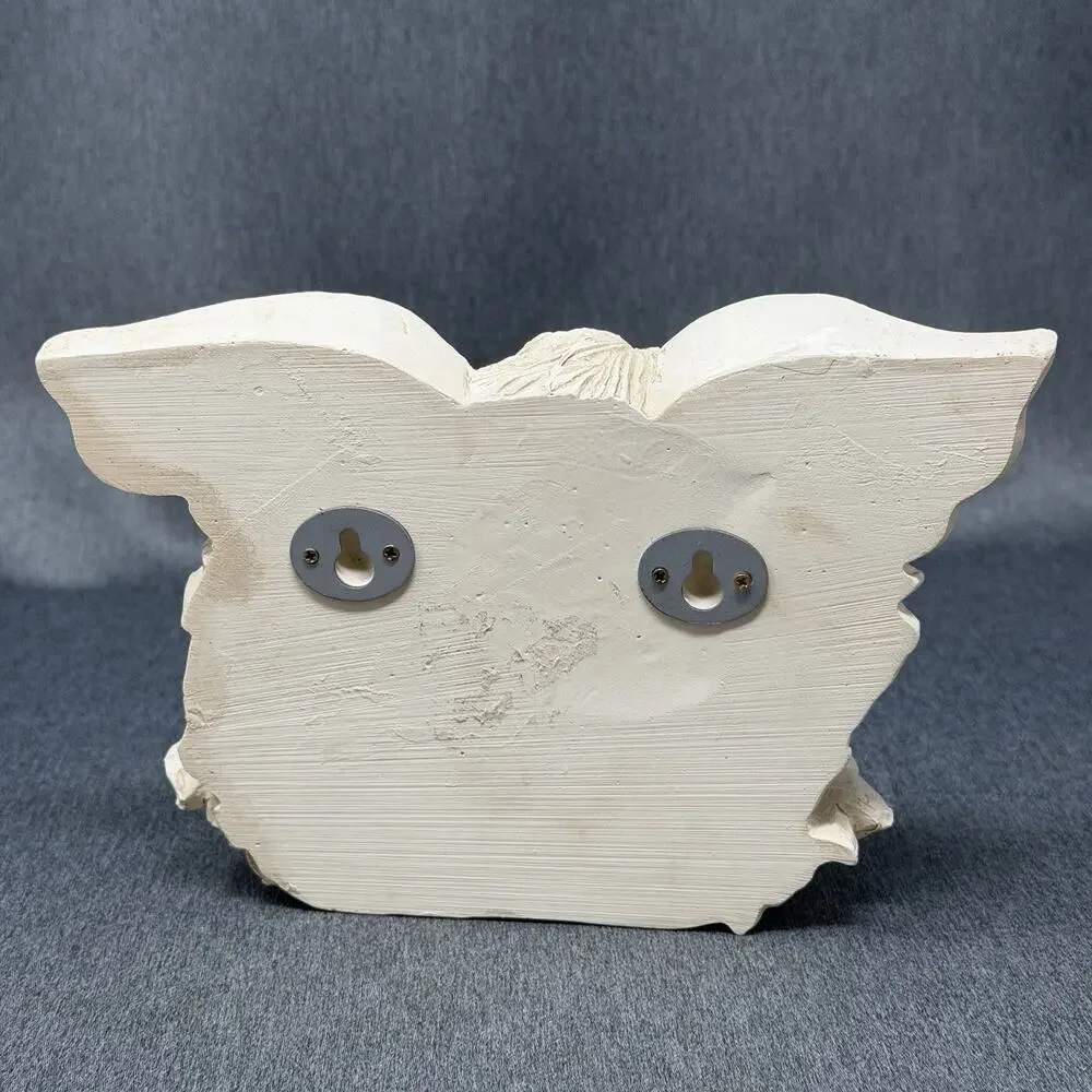 Vintage Cherub Angel Wall Mount Bird Bath Garden Decor Soap Dish Ivory Resin